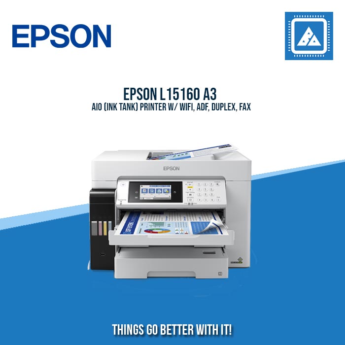 EPSON L15160 A3 AIO (INK TANK) PRINTER W/ WIFI, ADF, DUPLEX, FAX EPSON L15160 A3 AIO (INK TANK) PRINTER W/ WIFI, ADF, DUPLEX, FAX